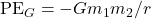 \mathrm{PE}_G=-G m_1 m_2/r