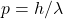 p=h/\lambda