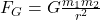 F_G=G \frac{m_1 m_2}{r^2}