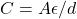 C=A\epsilon/d